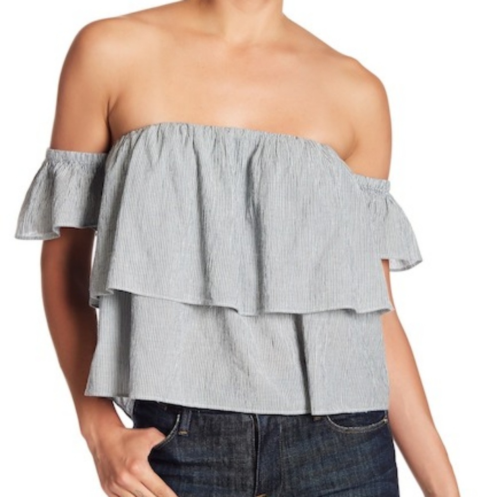 Lucky Brand Layered Ruffle Off-the-Shoulder Blouse